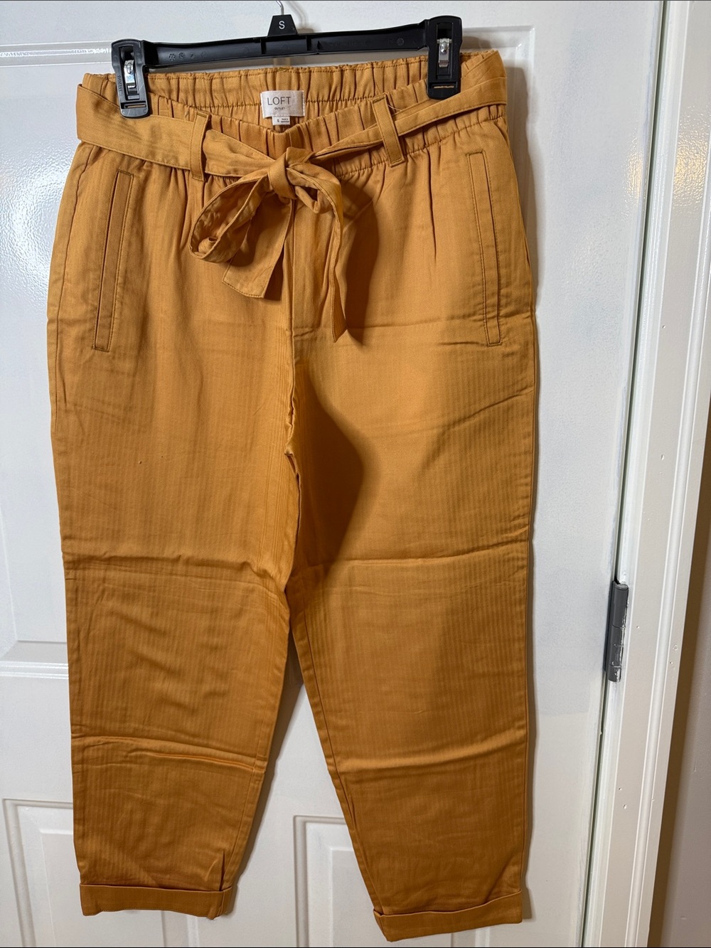LOFT Mustard Tie-Waist Chinos